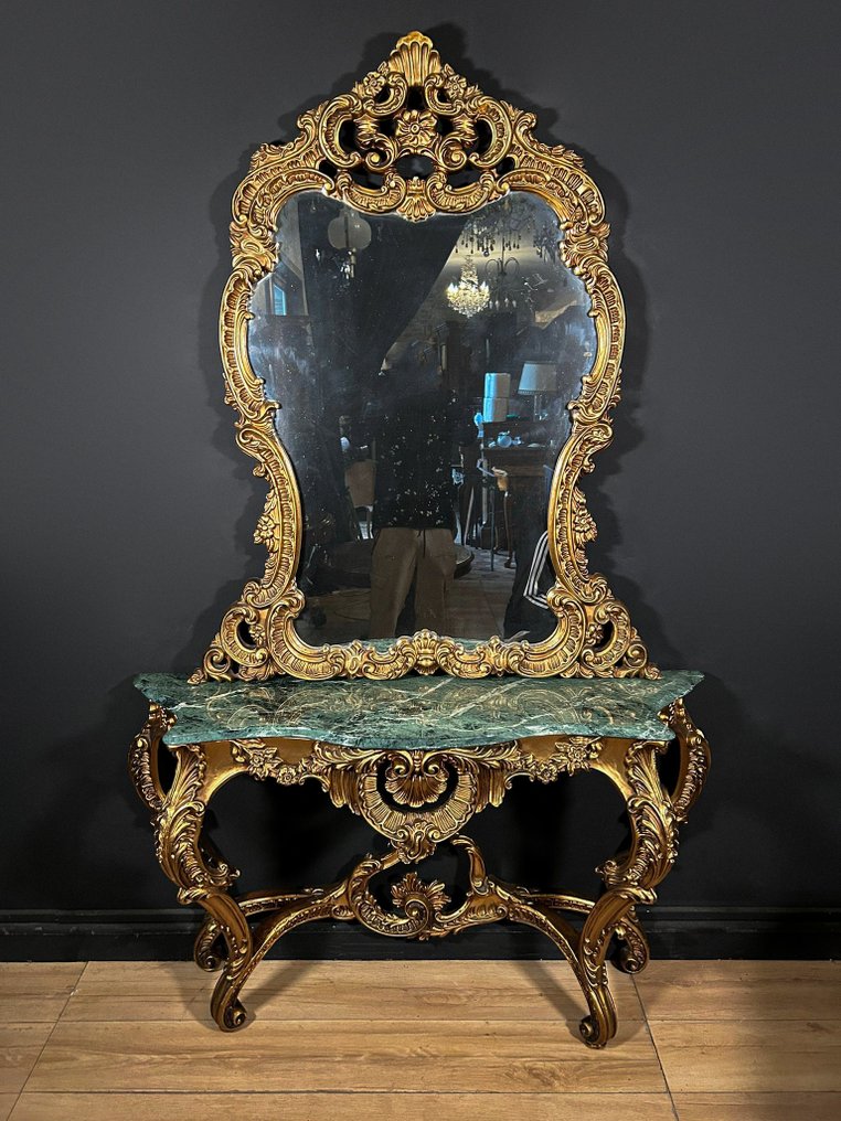 Console table - 木, 大理石 - Consolle Barocchetta #1.0