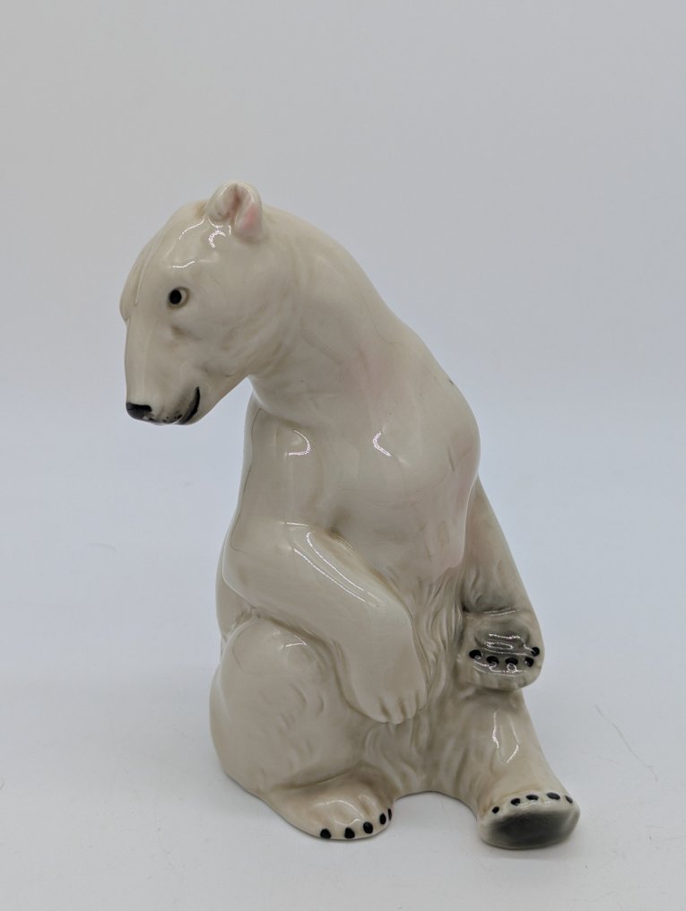 Unterweissbach - Figuuri - Sitzender Eisbär in natürlicher Haltung - Posliini #1.0