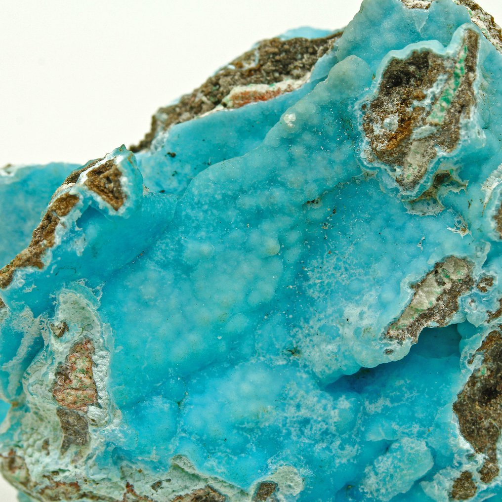 Turkis Hemimorphit – Fremragende farve Krystaller i indlejring - Højde: 4 cm - Bredde: 3.5 cm- 25 g #2.1