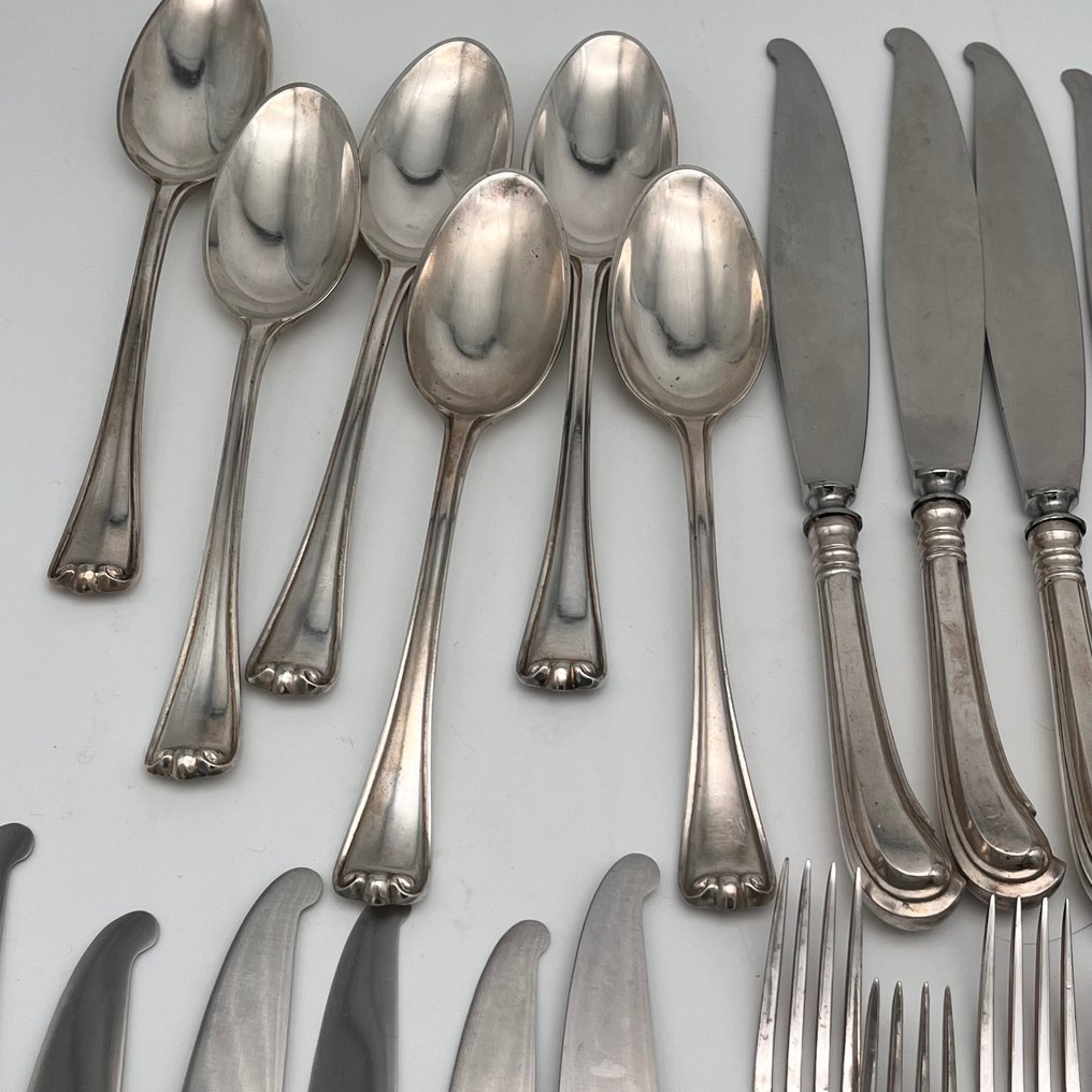 Argentiere Vitali Bruno Padova - Juego de cubiertos (42) - .800 plata - Set de 6 Posate Argento #1.0