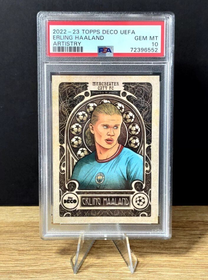 2022/23 Topps Deco Uefa Erling Haaland Artistry - PSA 10 - 1 Graded card #1.0