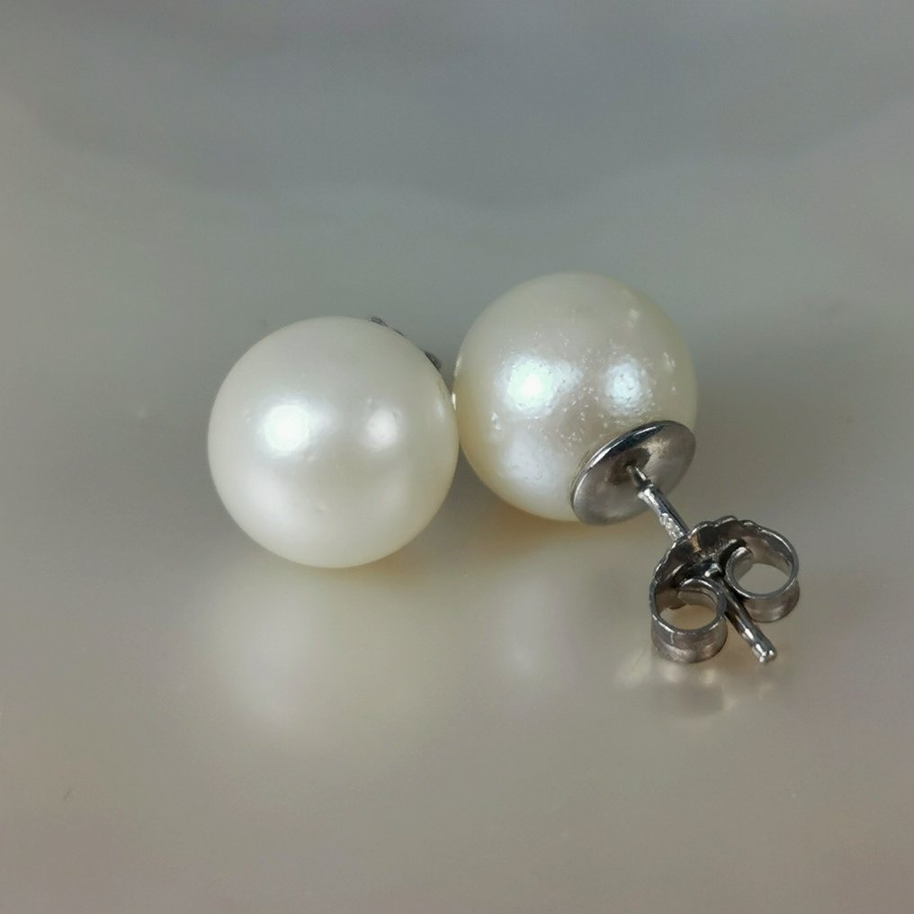 Senza Prezzo di Riserva - Orecchini Argento Perla - Southsea RD Ø 10,5x11 mm #3.2