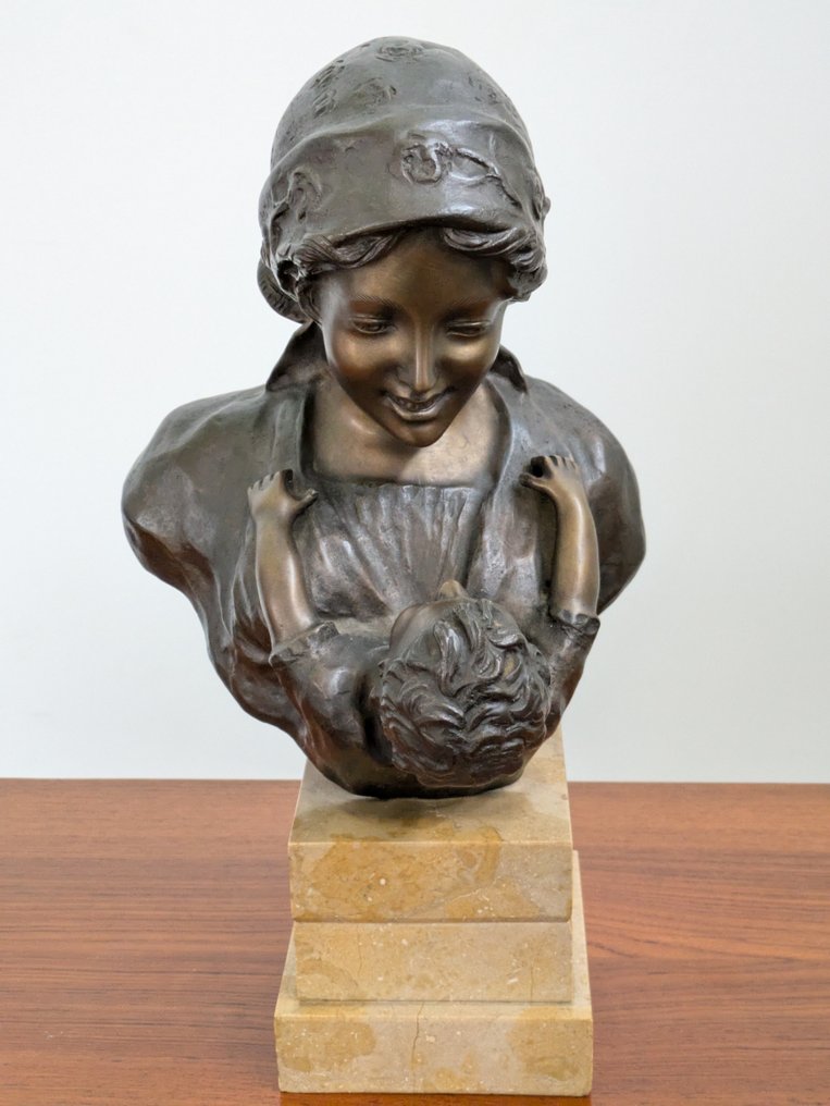 dal modello di Antonio Merente (XIX-XX) - Sculpture, "Maternità" - 33 cm - Bronze #1.0
