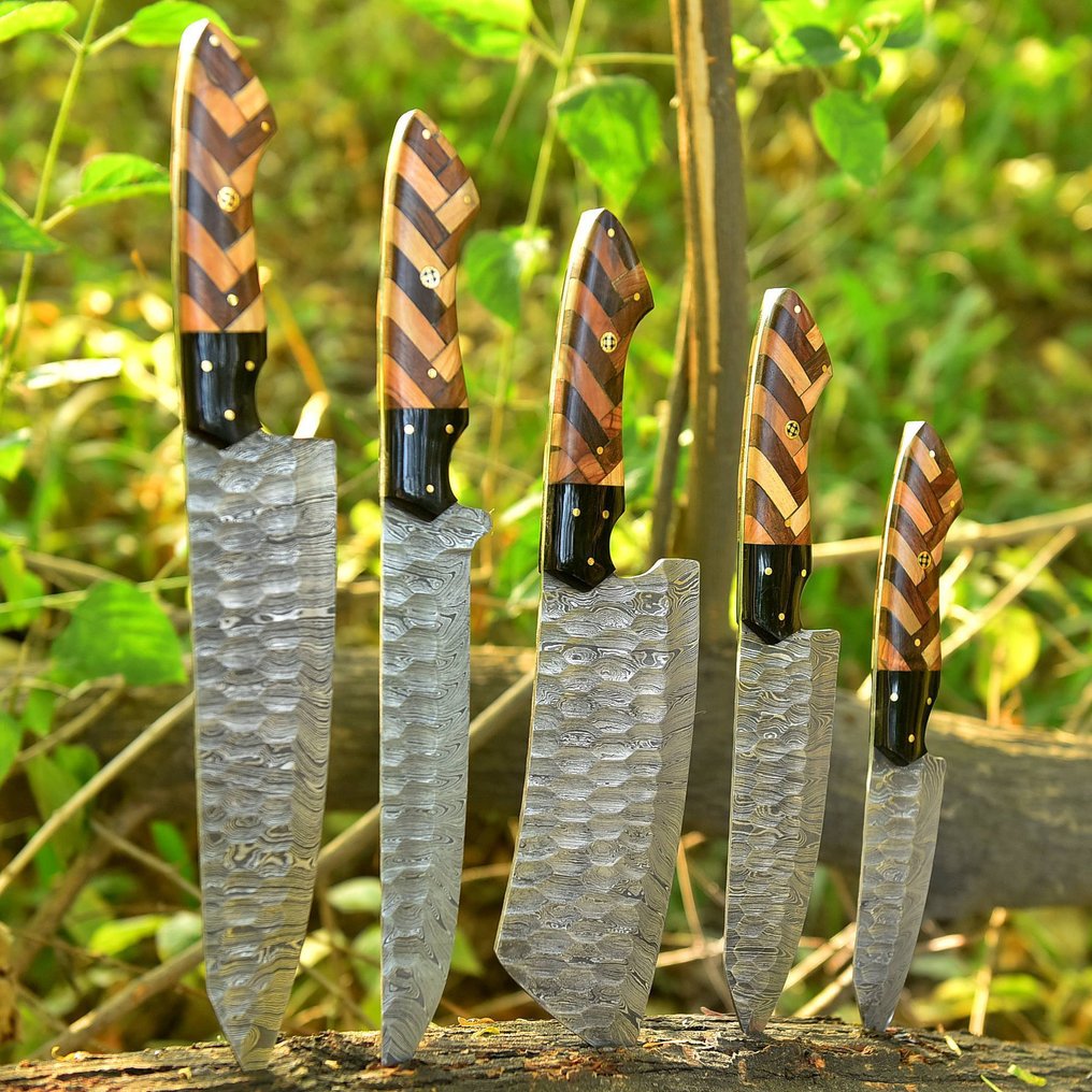 廚刀 - Chef's knife - 折叠钢、橄榄木、木材与树脂 - 北美 #4.3