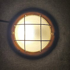 壁燈 (3) - 磨砂玻璃 - 黄铜与木材 #2.1