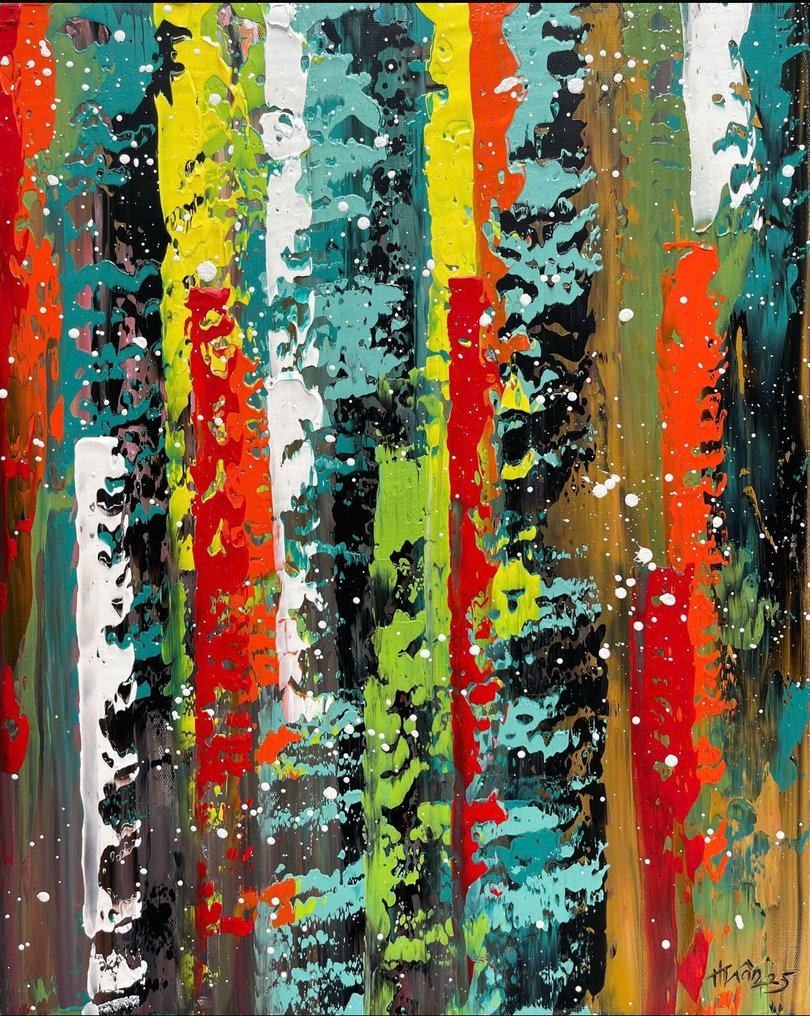 TRAN thị huyền trân - Pigments en Suspension  40 x 50 Vendu sans prix de réserve. #1.0