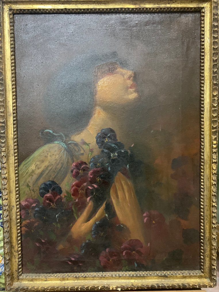 Ιταλική σχολή (XIX) - Donna con viole #2.1