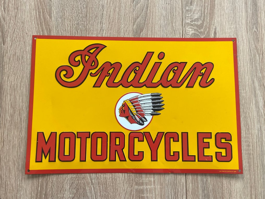 Sign - Indian Motorcycles / AAA Sign Co Coitsville Ohio #1.0