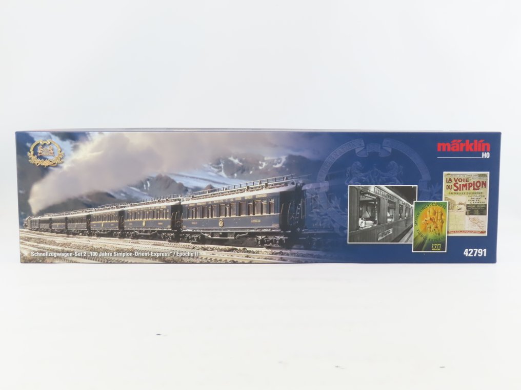 Märklin H0 - 42791 - Modeltrein personenwagonset (1) - 3-delige uitbreidings set sneltreinrijtuigen "Simplon-Oriënt-Express" #1.0