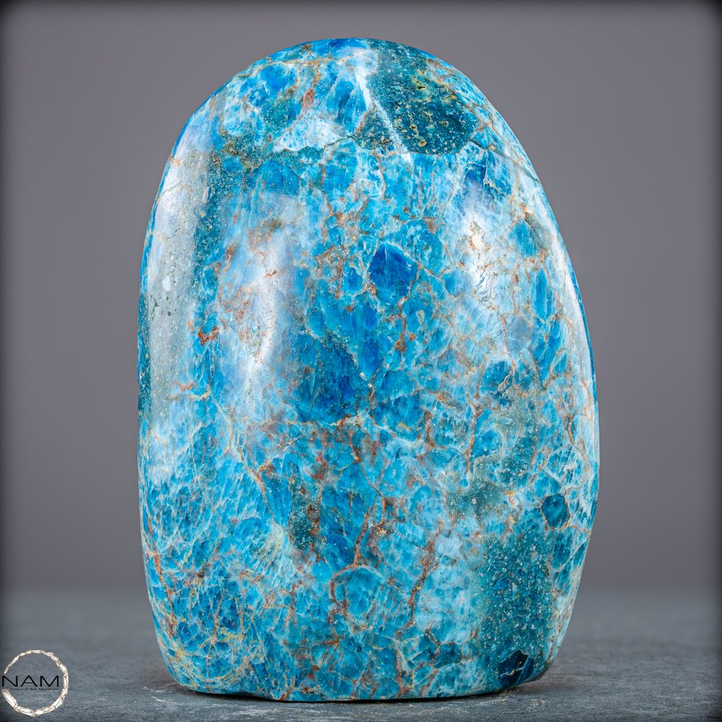 天然天蓝色磷灰石 自由形式- 1277.65 g #1.0