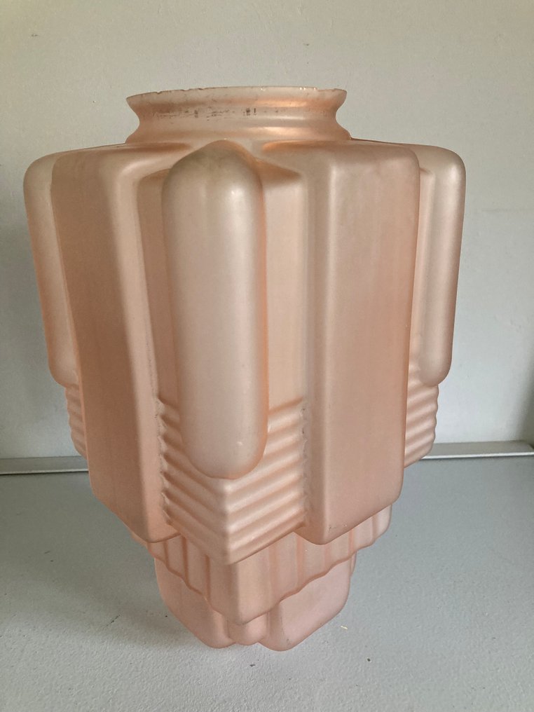 Κρεμαστό φωτιστικό - Γυαλί - Καπέλο λαμπτήρα Art Deco, ροζ. #3.2