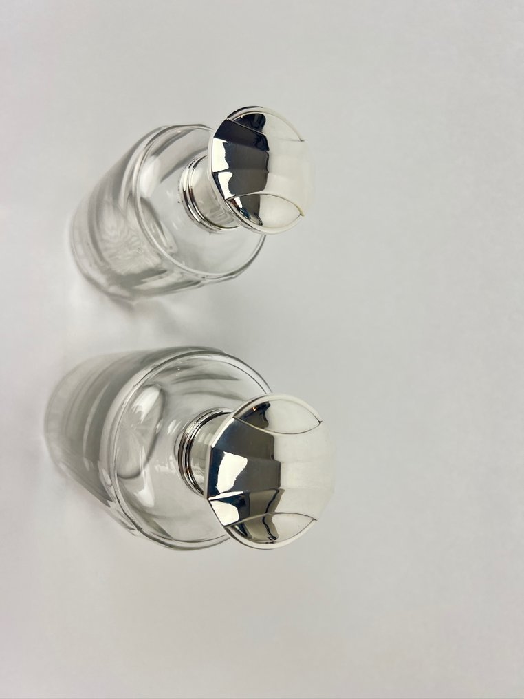 Gallia - Christofle - Φιάλη οίνου (2) - Πολυτελής γραμμή τουαλέτας. - Επάργυρο, Κρύσταλλο - Σετ μπουκαλιών Belle Epoque #2.1