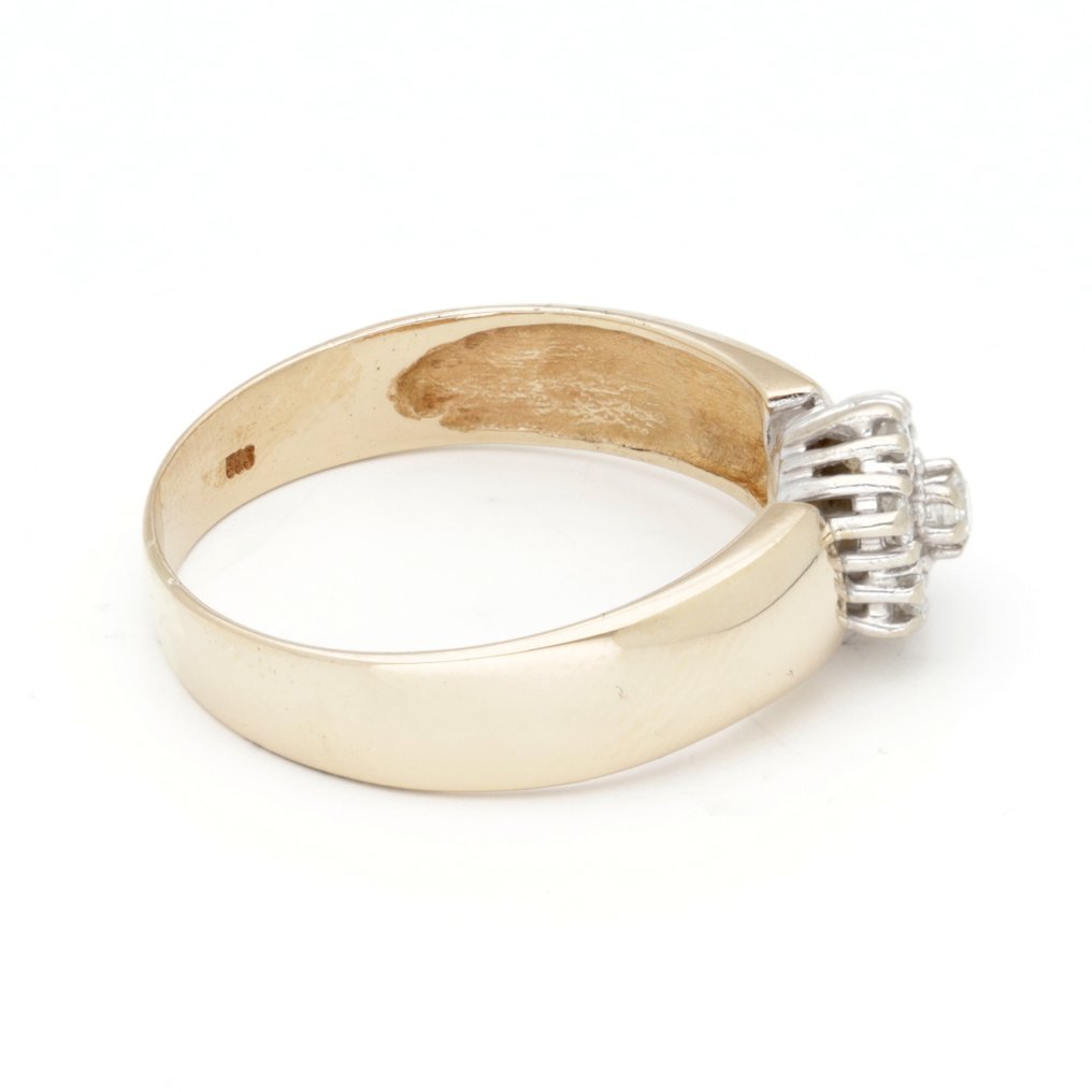 戒指 - 14 克拉 黃金 鉆石 (天然) #4.3