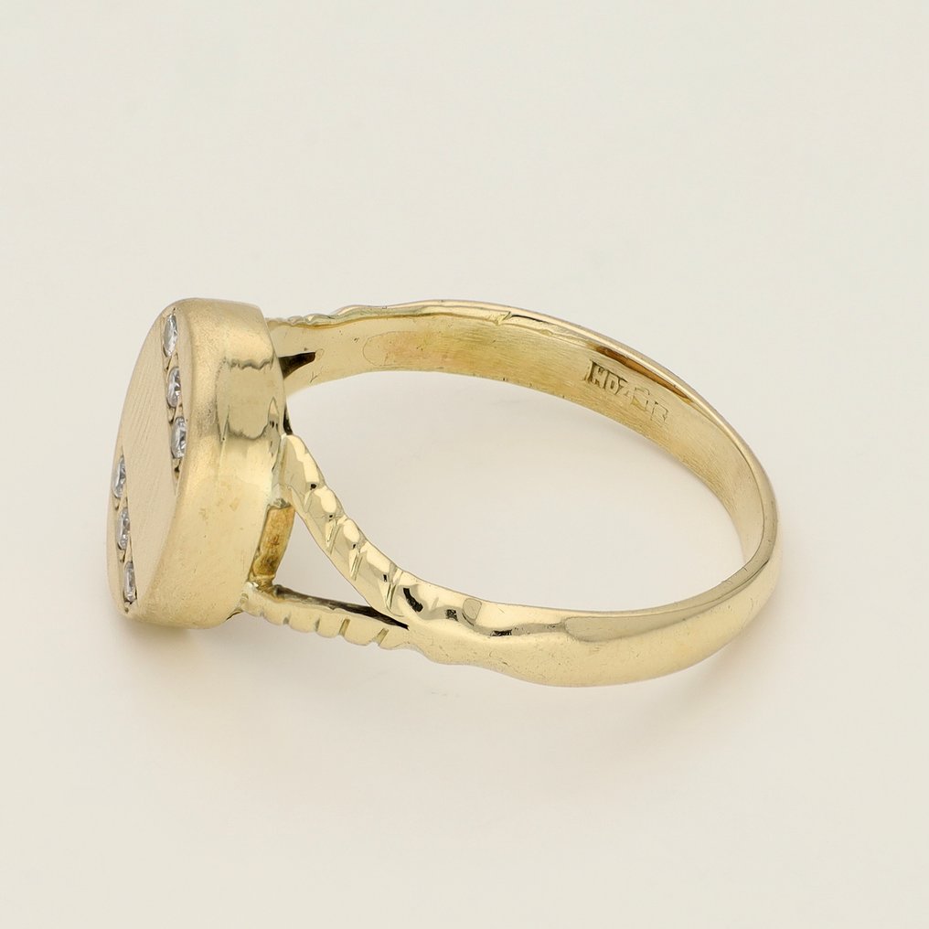 Sormus - 14 kt. Keltakulta - 0.12ct. tw. Timantti (Luonnollinen) #2.1