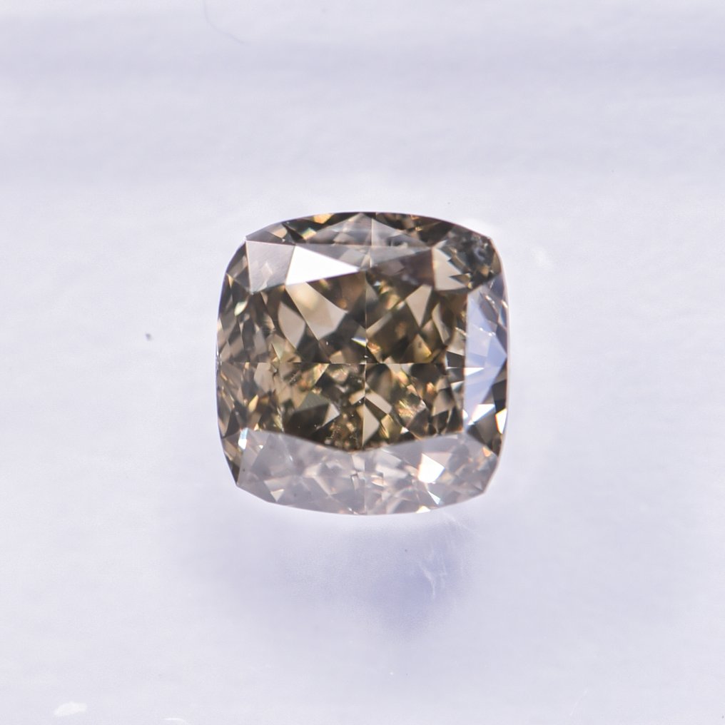 χωρίς τιμή ασφαλείας - 1 pcs Διαμάντι (Φυσικού χρώματος) - 1.01 ct - Κούσιον - Fancy Πρασινωπό, Καφετί Κίτρινο - SI1 - International Gemological Institute (IGI) - VG VG #2.1