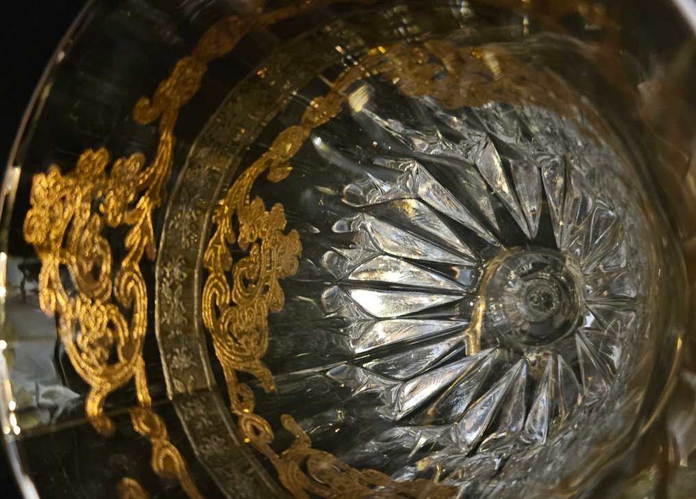 antica cristalleria italiana - Υπηρεσία ποτού (6) - Πολυτελή συλλογή ποτηριών σε χρυσό. - Κρύσταλλο, Χρυσός #2.1