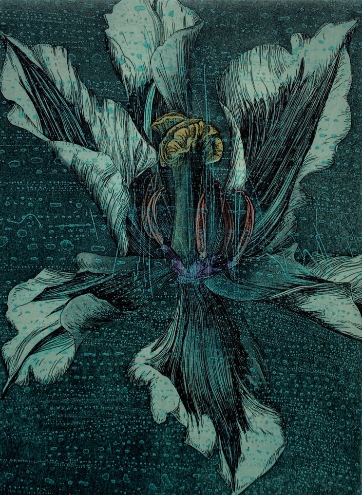 Forest flowers - NO RESERVE PRICE - Shinji Ando 安藤真司 (b 1948) - Japan  (No Reserve Price) #1.0