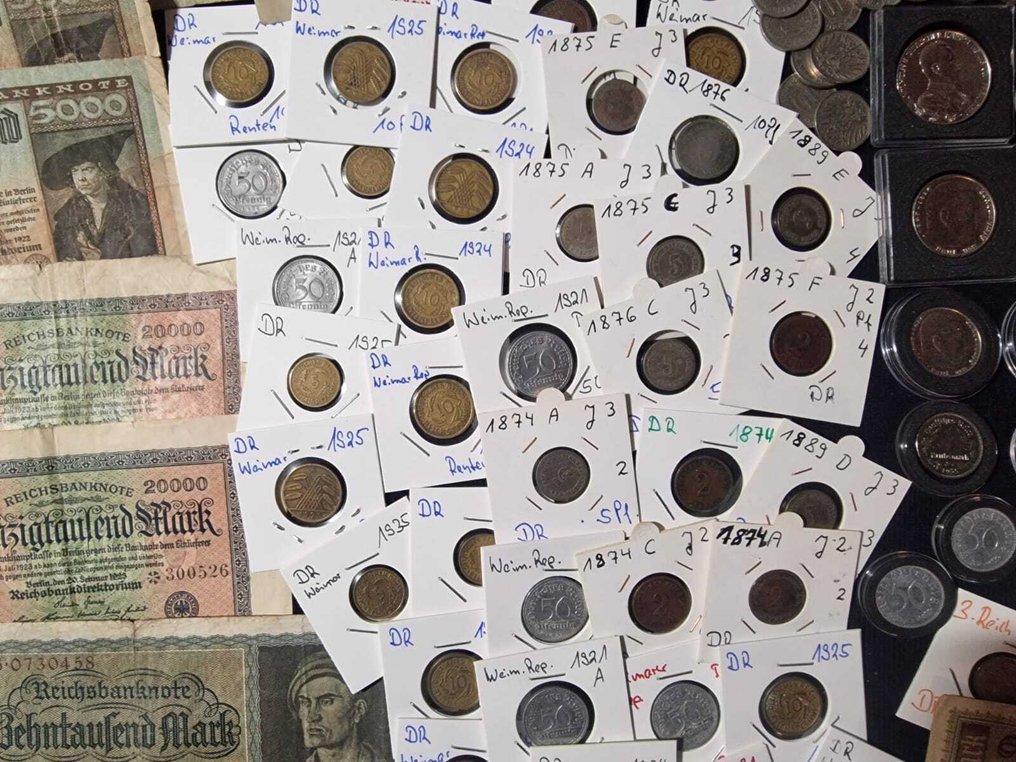 德国， 帝国 & 3rd Reich Collection of COINS 5/3/2/1 Mark-Silver&Banknotes. 1871-1944  (没有保留价) #4.3