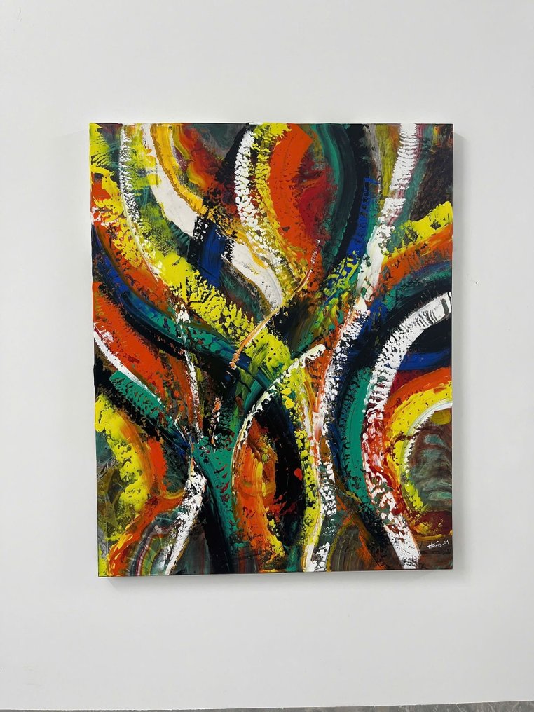 TRAN thị huyền trân - L’Éclosion des Couleurs 100 x 80 Vendu sans prix de réserve. #1.0