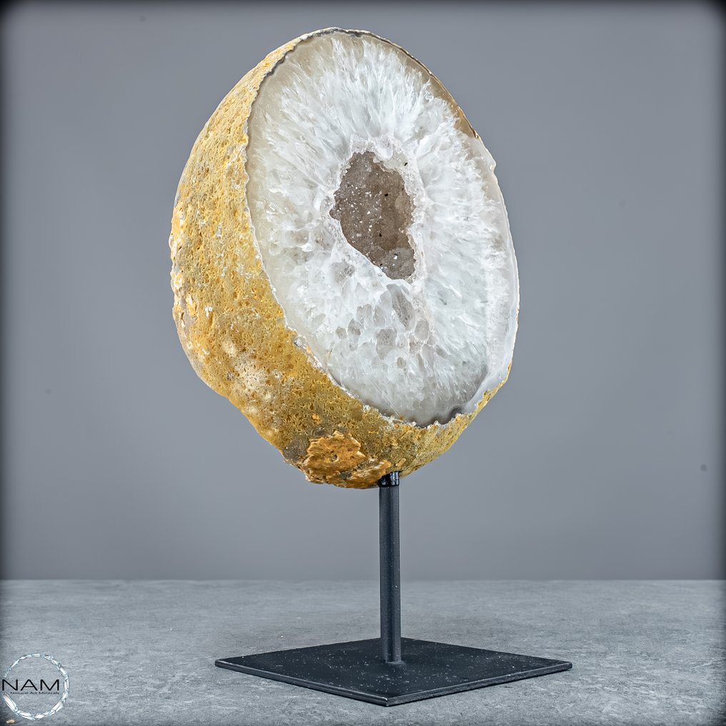 Natural Cut Geode Chalcedony & Agate On stand- 1785.42 g #2.1