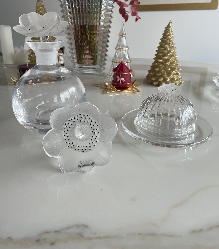 Lalique - René Lalique - Breakfast set (3) - Anemone - Crystal - Anemone #1.0