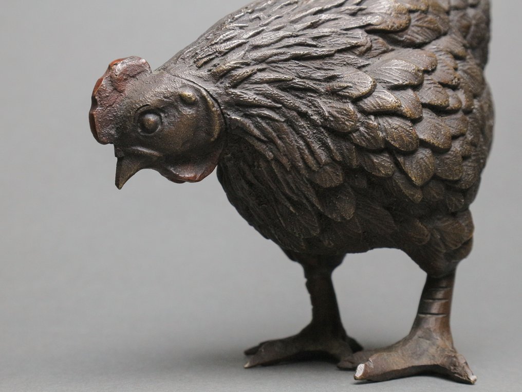 Rooster and Hen Pair – Zodiac “Bird” (酉) - Γλυπτό Μέταλλο - Ιαπωνία (χωρίς τιμή ασφαλείας) #4.3