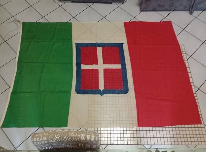 Italy - WW2 Large Flag 220x150 cm Sabauda in felted wool with side cord included - Military accessories #4.3