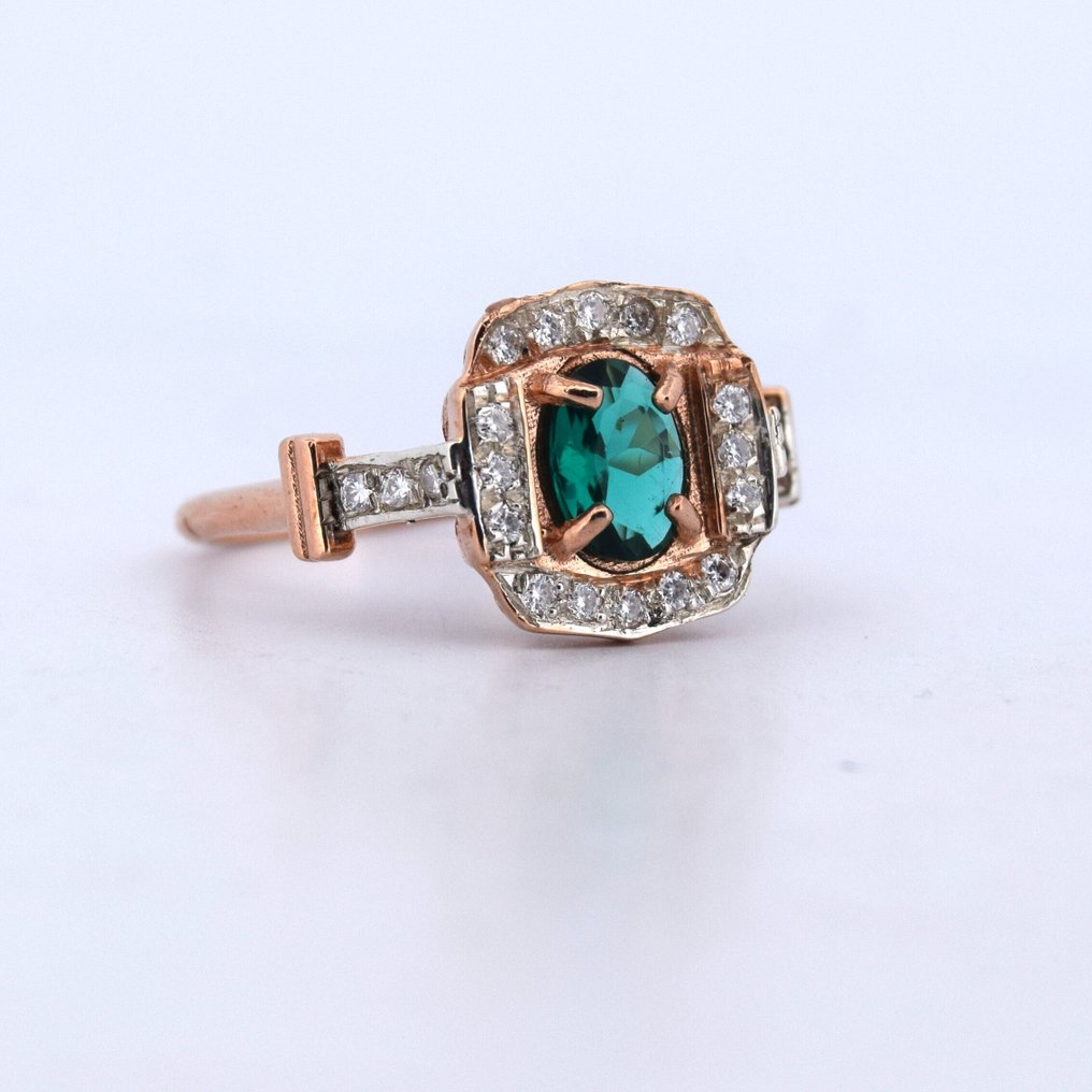 沒有保留價 - 臂環 - 9 節 玫瑰金 - 1.35ct. tw. 祖母綠 - 鉆石 #3.2