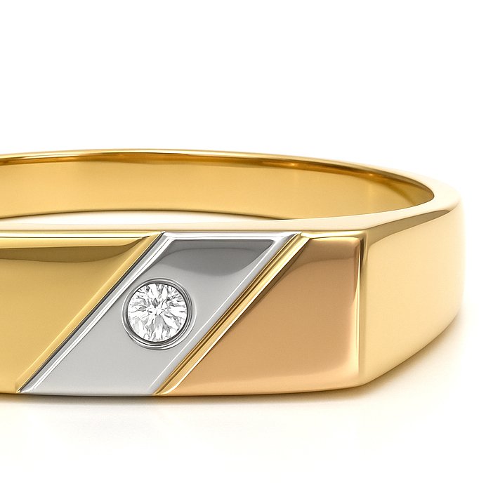 戒指 - 18K包金 白金, 黄金 -  0.03ct. tw. 钻石 (天然)  #3.2