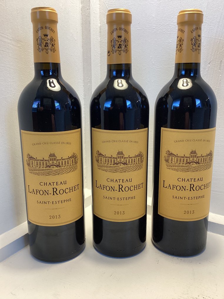 2013 Chateau Lafon-Rochet - Saint-Estèphe Grand Cru Classé - 3 Flaskor (0,75L) #1.0