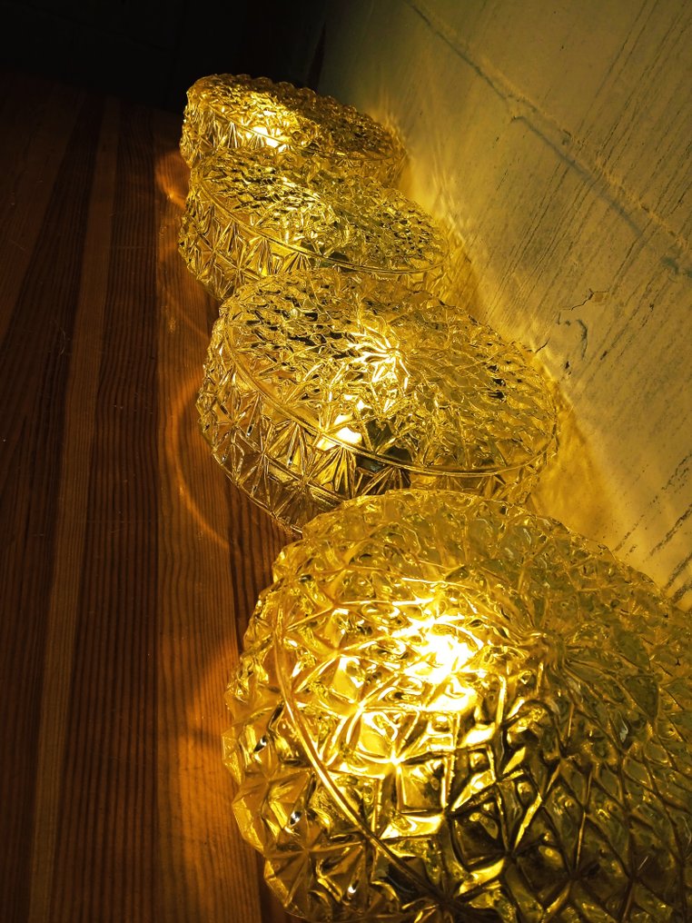 壁灯 (4) - 一套复古灯具 - 玻璃, 金属 #1.0