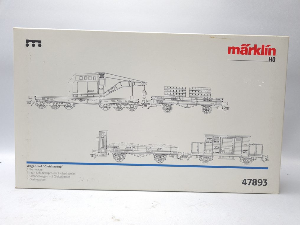 Märklin H0 - 47893 - Modelltog godsvogn-sett (4) - 4-delt sett 'Gleisbauzug' - DRG #1.0