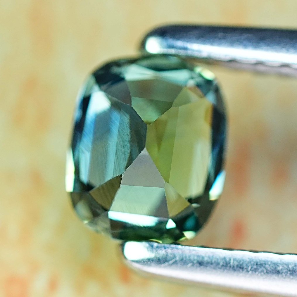 Fără preț de rezervă Verde, Albastru Safir - 1.16 ct - Asociația internațională de pietre prețioase colorate (ICA GemLab) #1.0