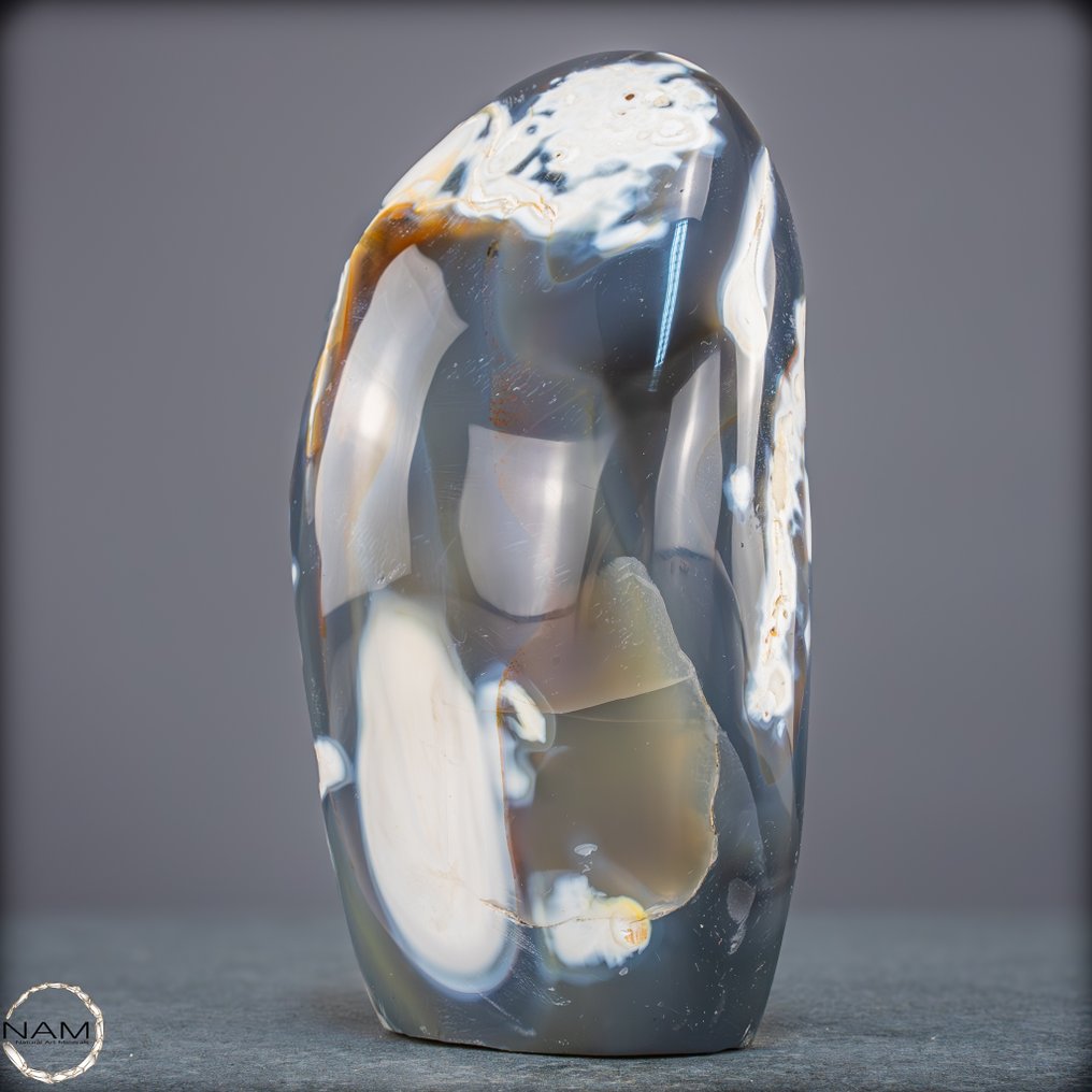 自然的虎鲸玛瑙不规则形态 海洋的强大优雅- 1587.73 g #2.1