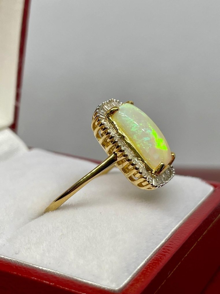 Fără preț de rezervă - Inel cocktail Argint - 2.09ct. tw. Opal - Diamant #4.3