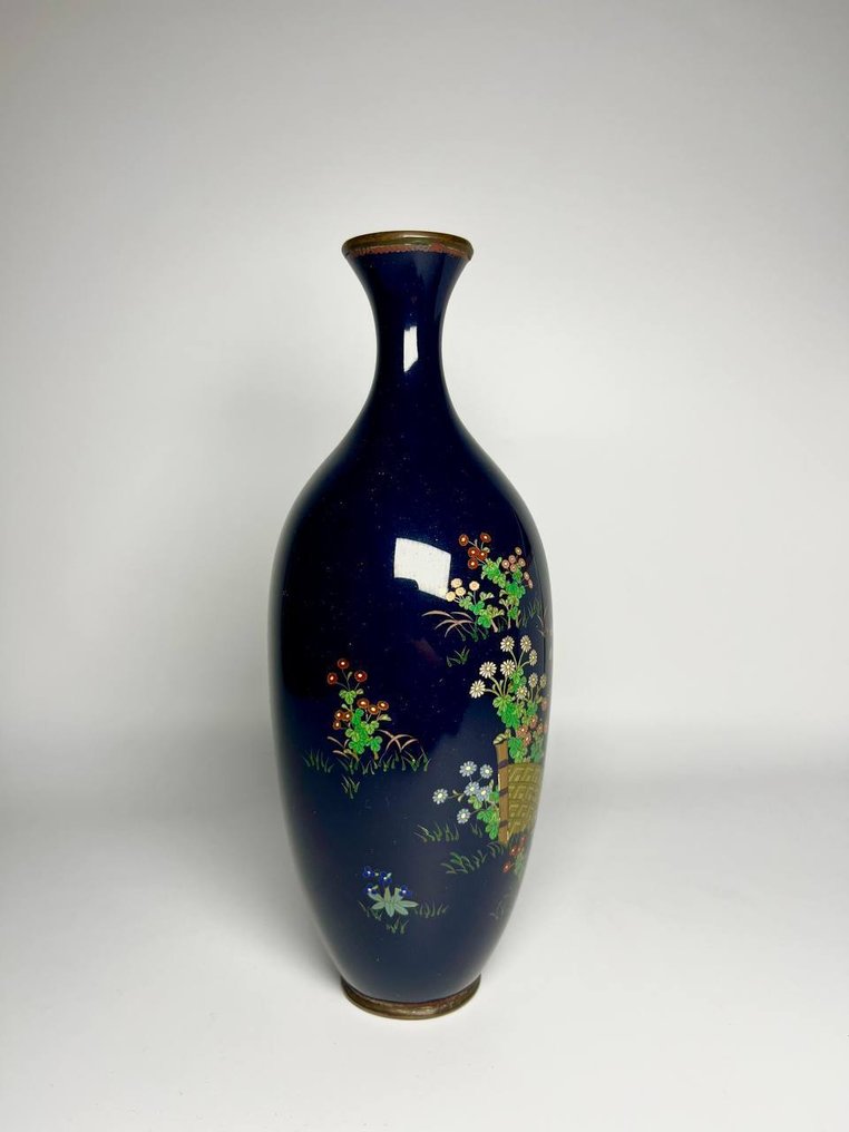 Vase - Enamel, Copper, Silver - Japan - Meiji period (1868-1912) - Argento #4.3