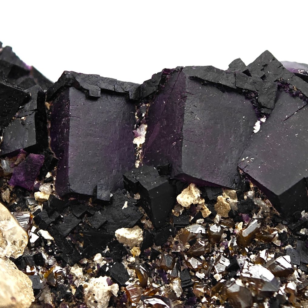 萤石紫色和闪锌矿宝石，美国 矩陣晶體 - 高度: 104 mm - 闊度: 51 mm- 118 g #4.3