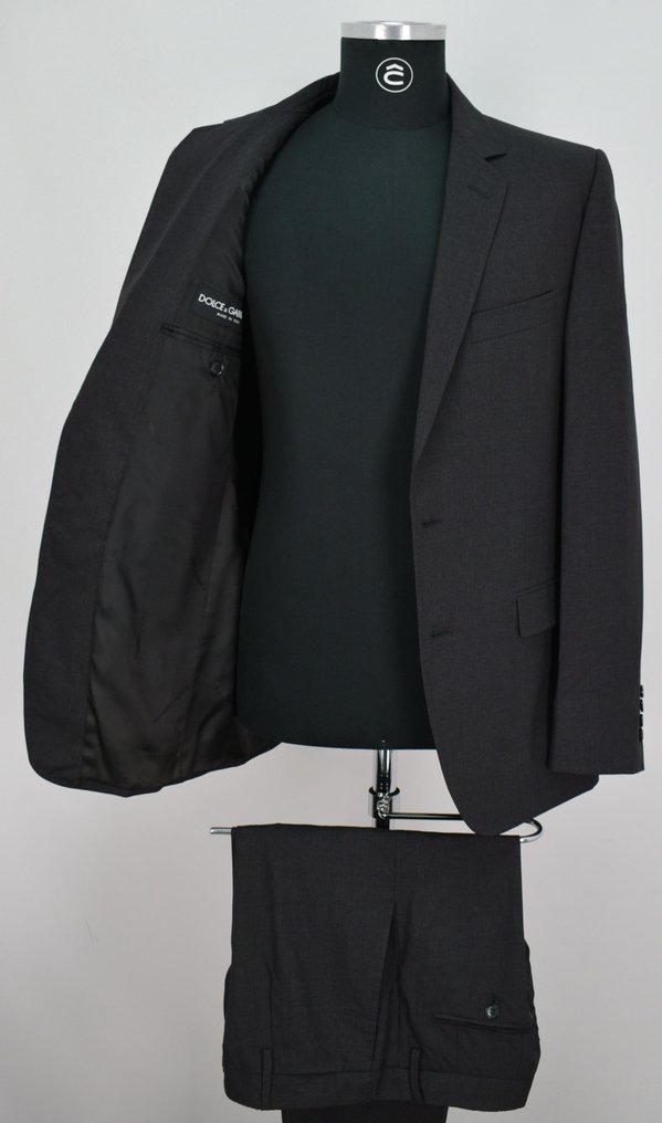 Dolce & Gabbana Martini Wool & Elastane Charcoal Italian - Ανδρικό κοστούμι #3.2