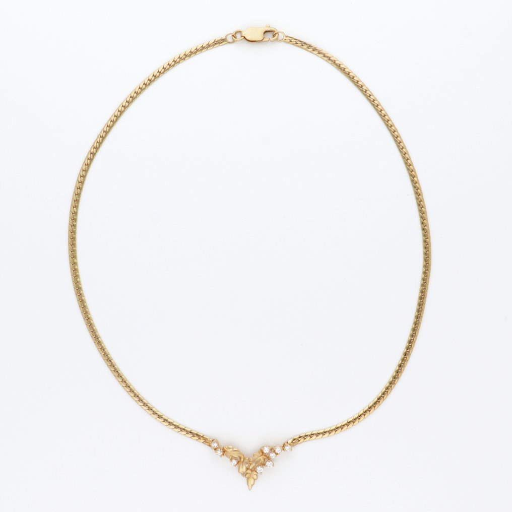 Halsketting - 18 karaat Geel goud Diamant (Natuurlijk) #1.0