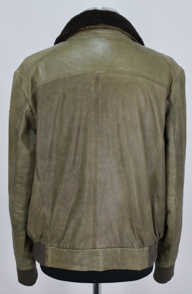 Hugo Boss Supersoft Lambskin With Shearling Collar Olive - 皮夹克 #3.2