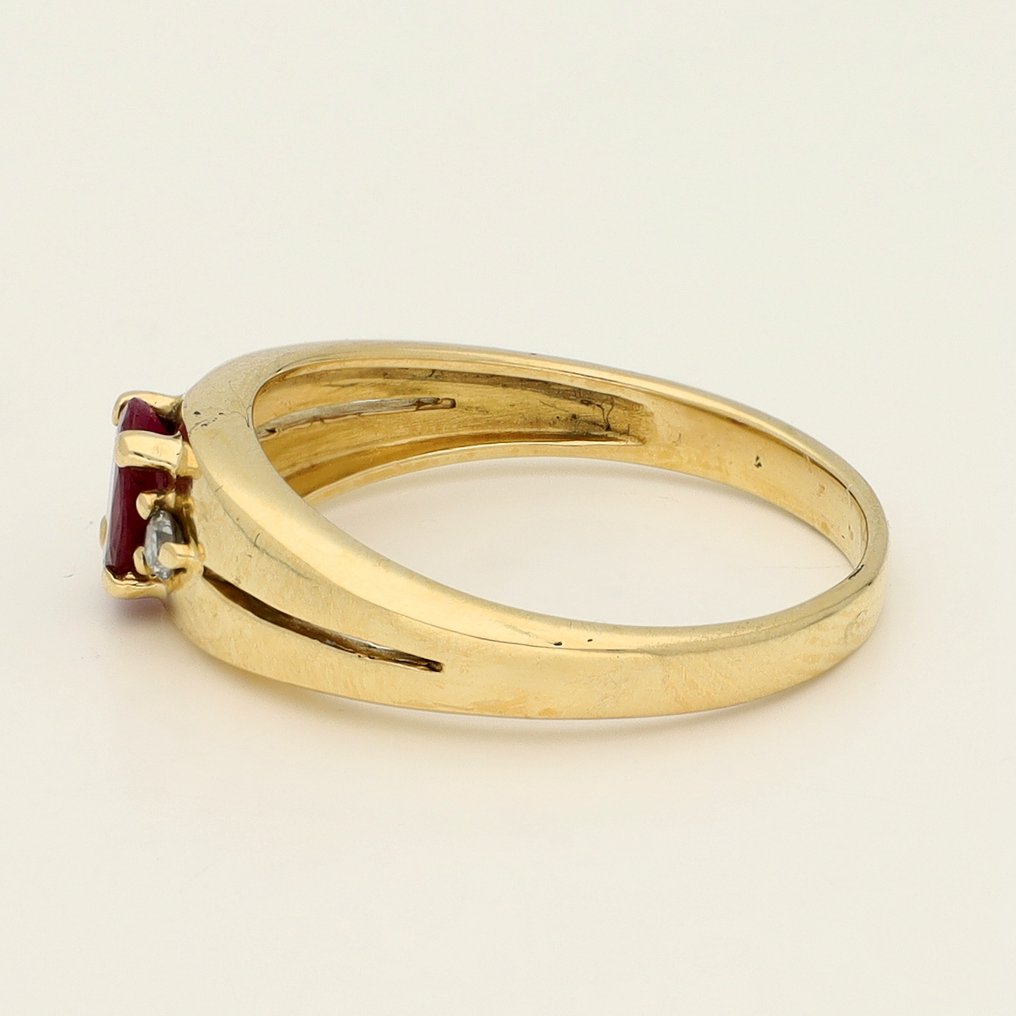 戒指 - 18K包金 黄金 红宝石 - 钻石 #2.1
