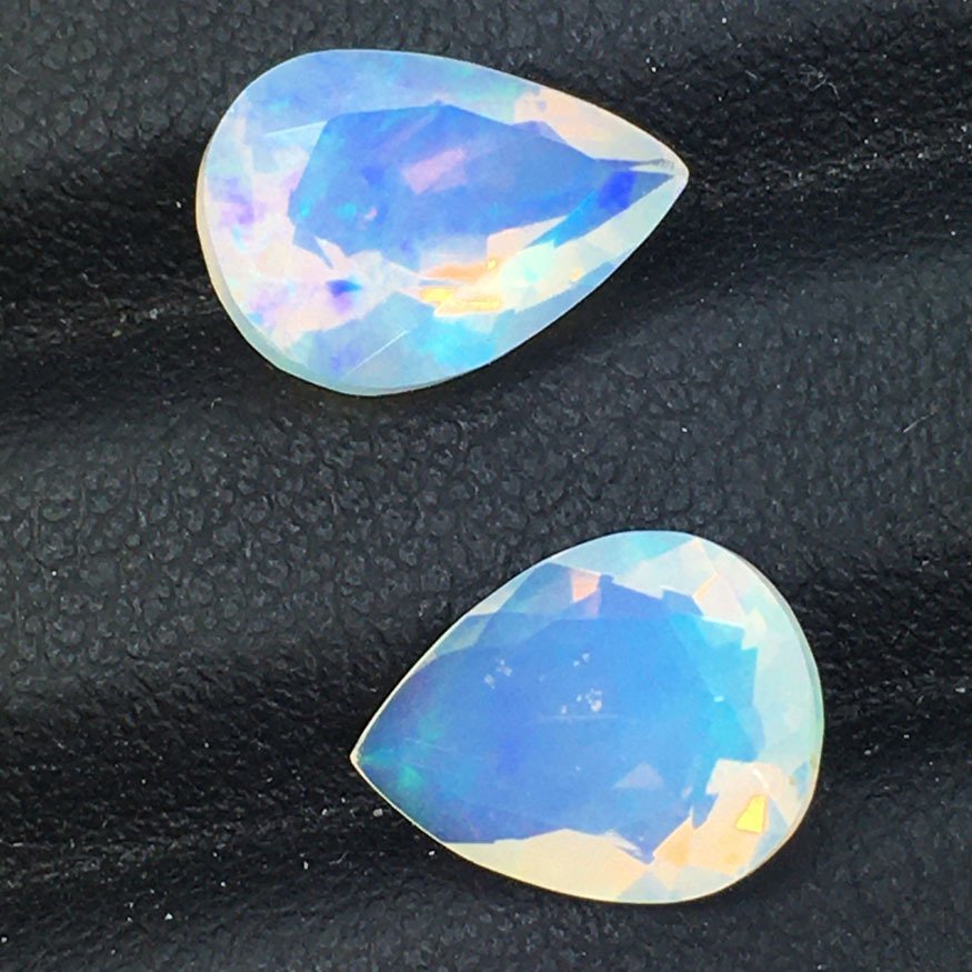 没有保留价 - 2 pcs  白色 蛋白石  - 4.02 ct - 安特卫普宝石检测实验室（ALGT） - NATURAL OPAL #2.1