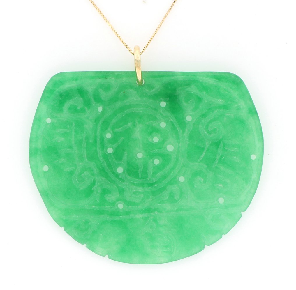 Sem preço de reserva - Colar com pingente - 18 K Ouro amarelo Jade #1.0