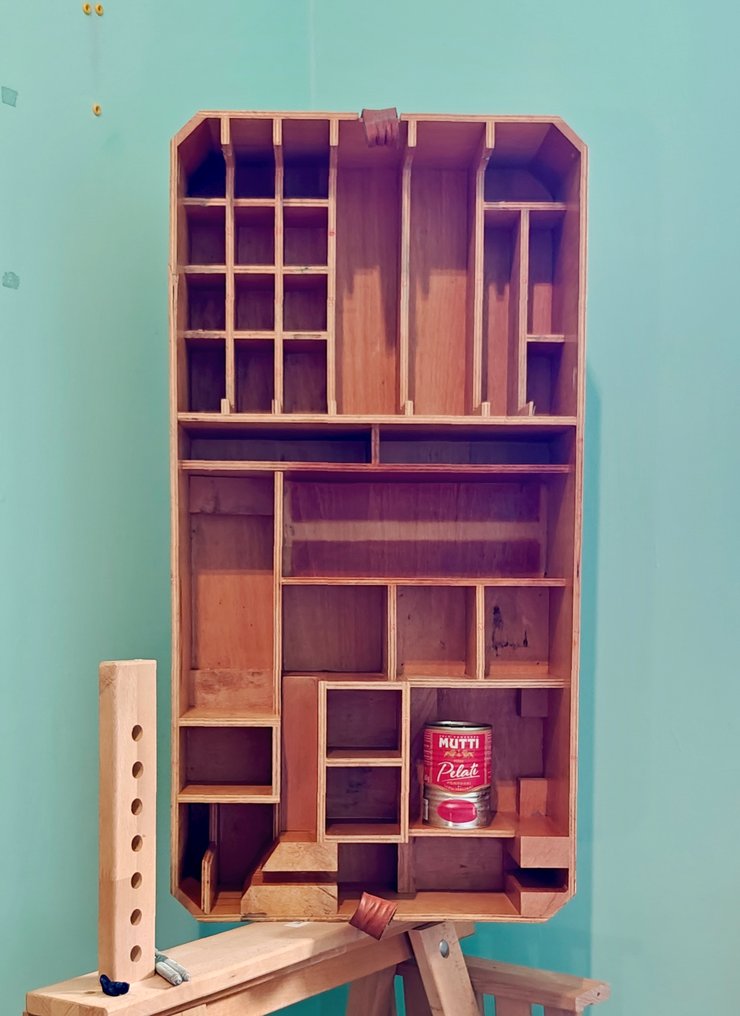 Vitrinekast - Hout, Multiplex, Leder #1.0