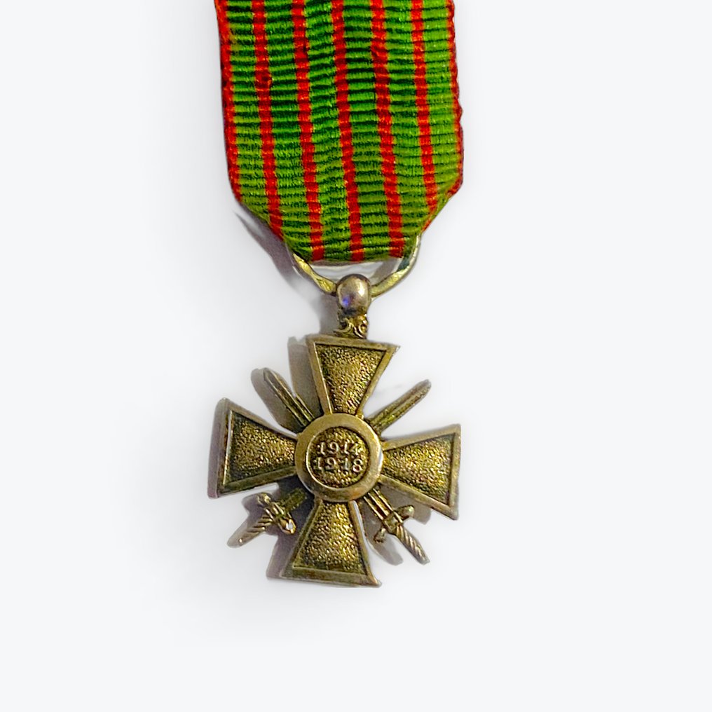 Γαλλία - Στρατιωτικό μετάλλιο - Σπάνιο μικρό σε ασήμι σταυρό του Πολέμου 1914-1918 #1.0