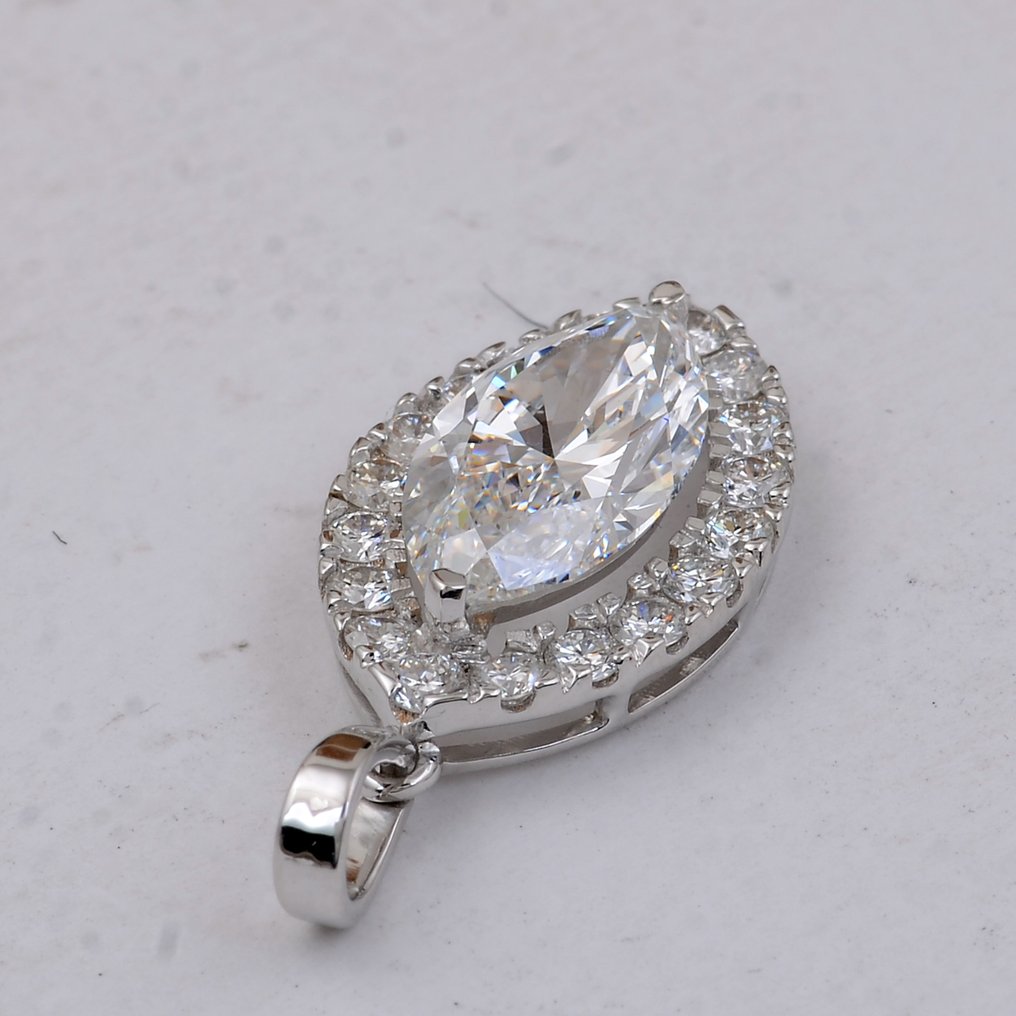 Ohne Mindestpreis - Anhänger - 14 kt Weißgold - 2.51ct. tw. Diamant (Laborgezüchtet (Lab Grown)) - Diamant #3.2