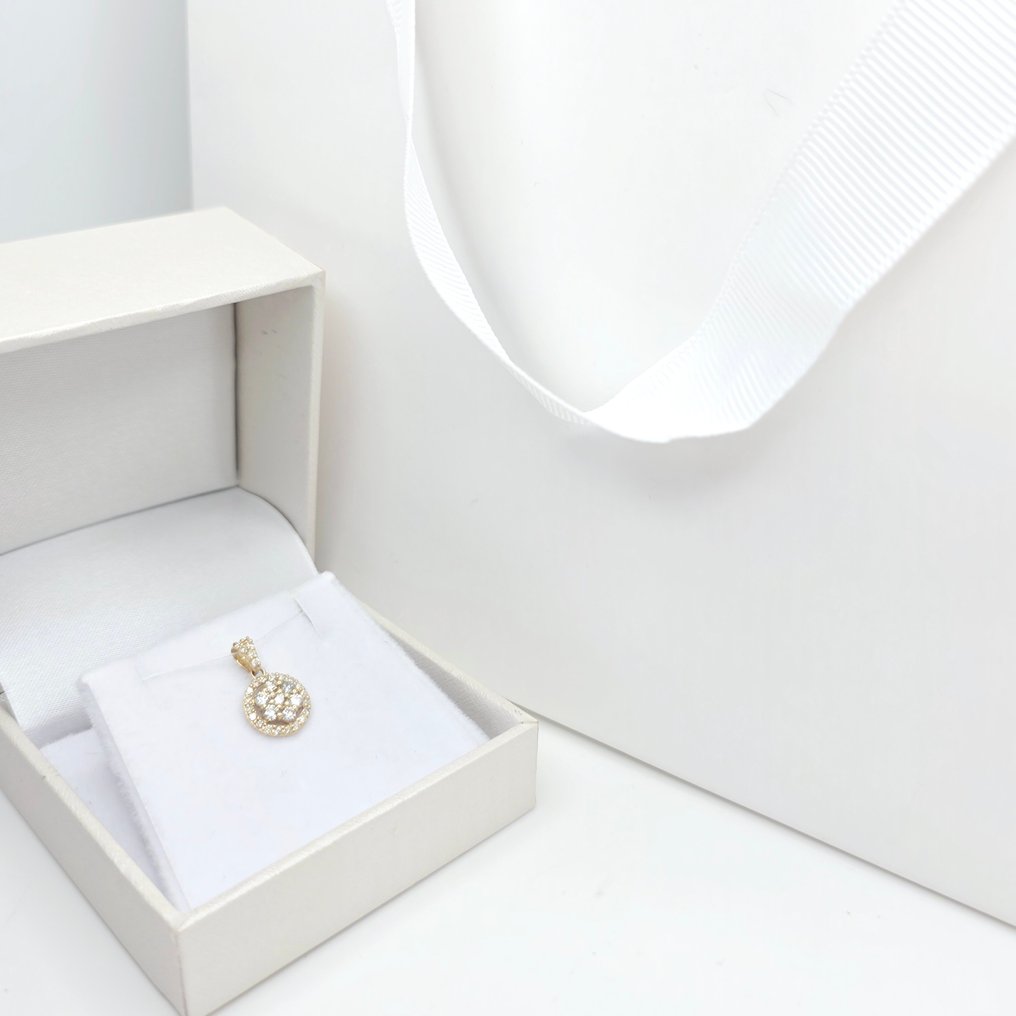 没有保留价 - 吊坠 - 14K包金 黄金 -  0.49ct. tw. 钻石 (天然)  #2.1