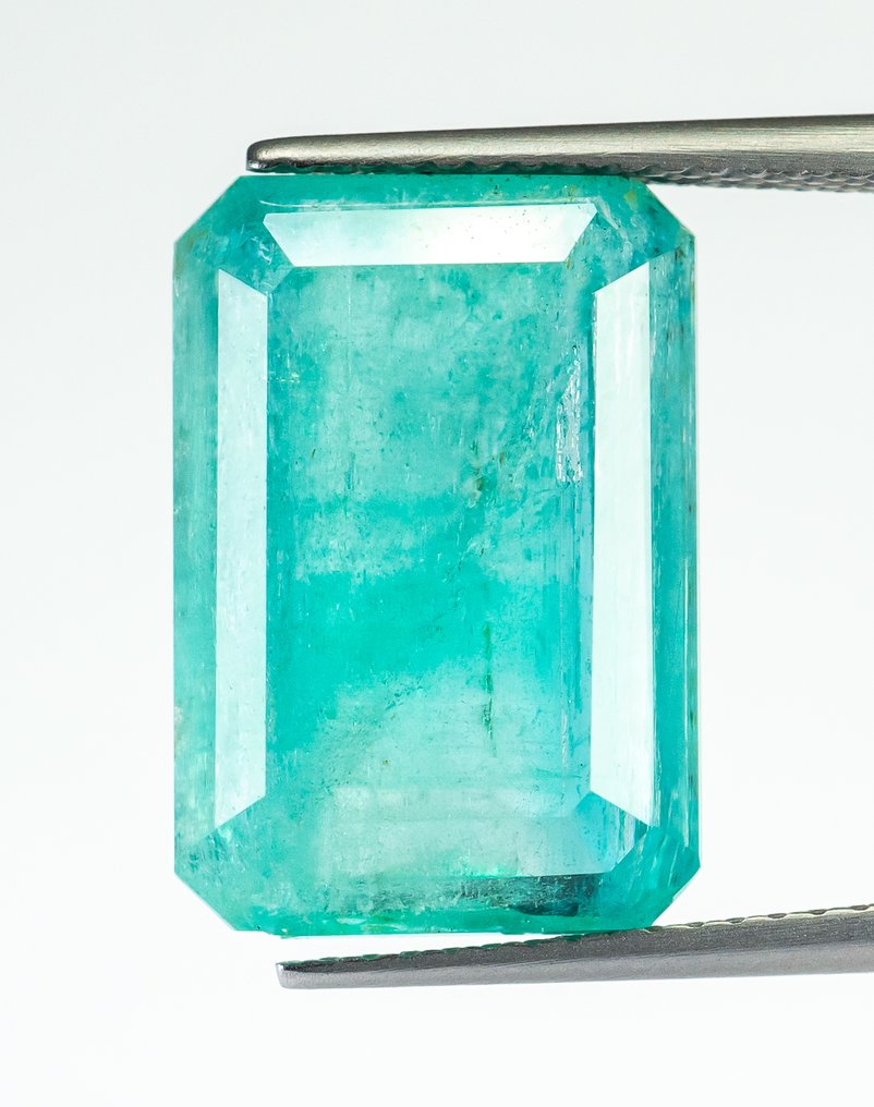 Utan reservationspris Smaragd - 11.01 ct - Bellerophon Gemlab - Blågrön (Nigeria) #1.0