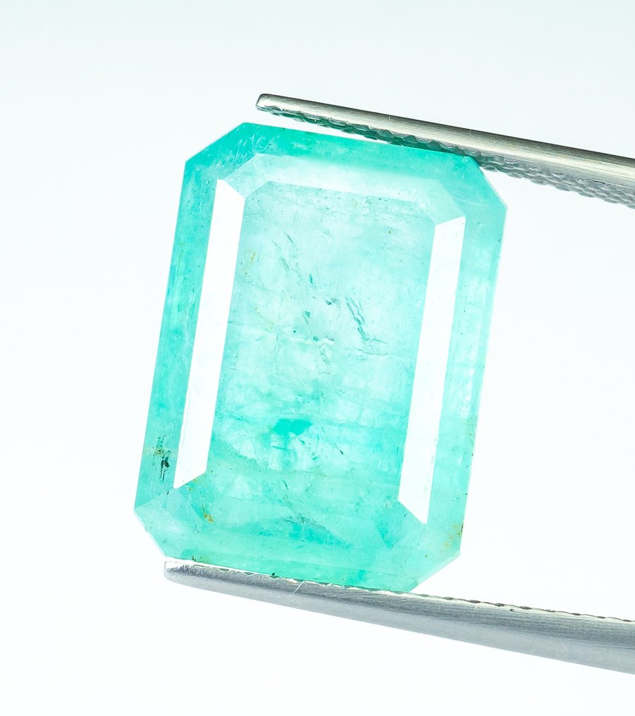 沒有保留價 祖母綠  - 8.75 ct - Bellerophon Gemlab - 蓝绿色（尼日利亚） #1.0