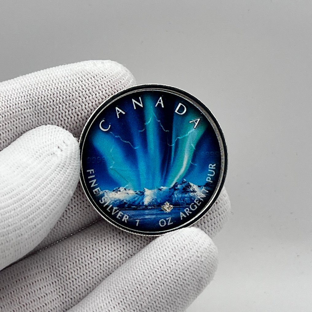 Canadá. 20 Dollars 2020 – Polar Lights – Jasper National Park (Coin #1) – 1 oz Silver coin .9999 – Colorized – #1.0